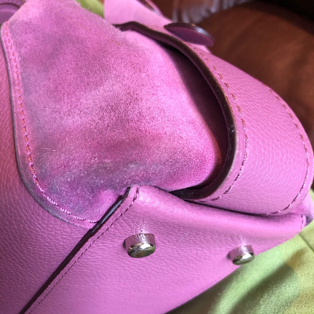 Coach Orchid Pink Leather and Suede Women's Bag - Picture 13 of 16